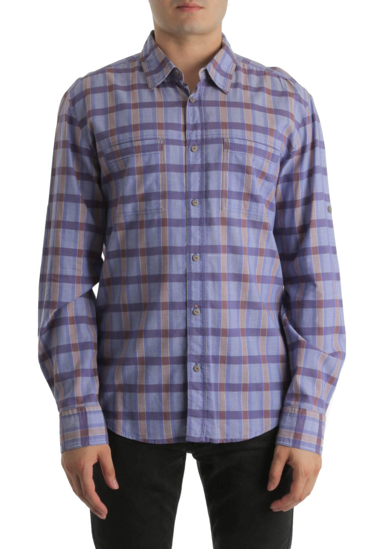 Camisa BOSS Hugo Boss morado, vista frontal – ClosetRehab