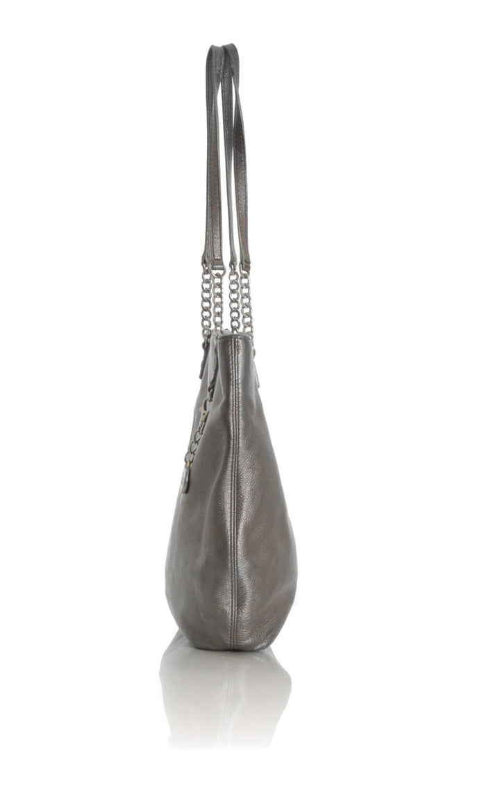 Bolsa Michael Kors gris, vista posterior – ClosetRehab