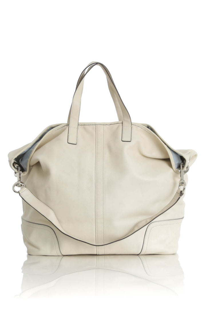 Bolsa Coach beige, vista frontal – ClosetRehab