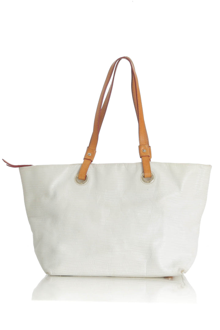 Bolsa Dooney & Bourke beige y blanco, vista frontal – ClosetRehab