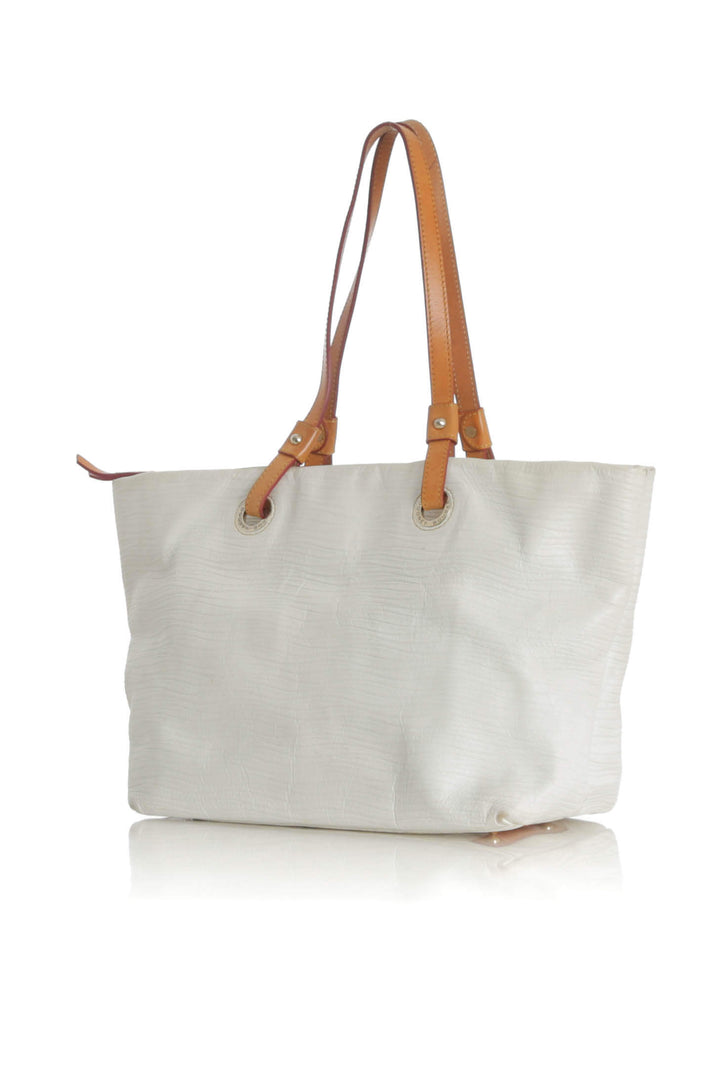 Bolsa Dooney & Bourke beige y blanco, vista posterior – ClosetRehab