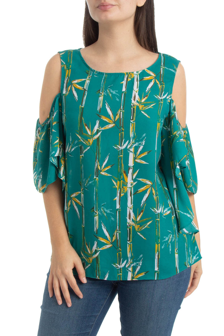 Blusa Worthington verde, vista frontal – ClosetRehab