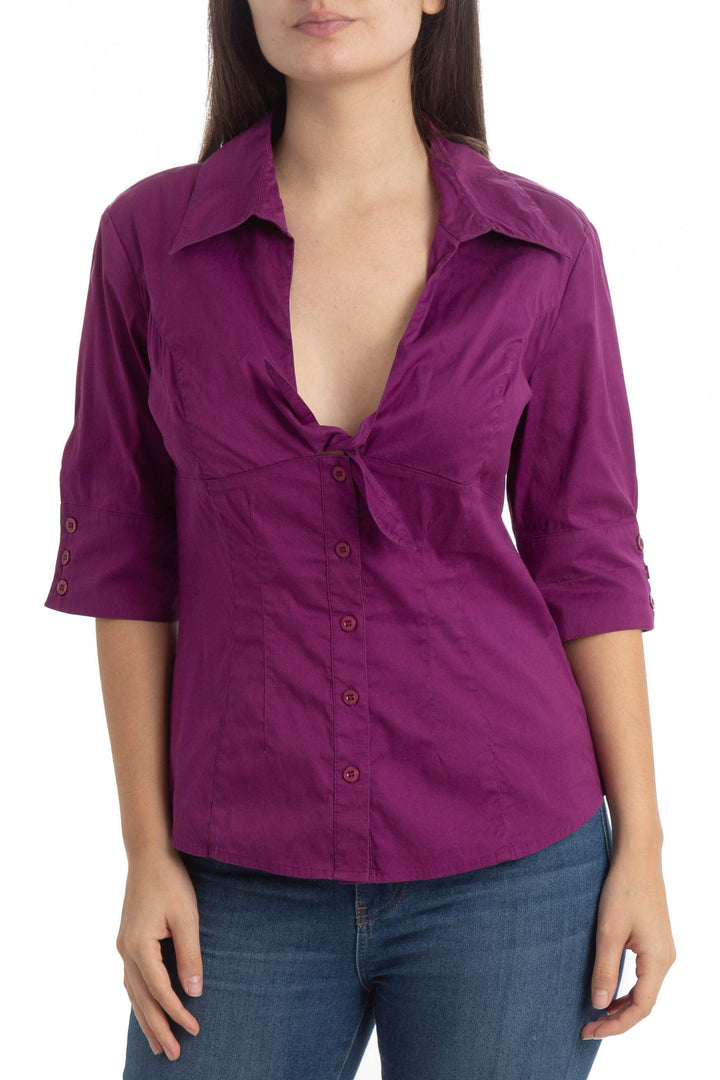 Blusa Marciano morado, vista frontal – ClosetRehab