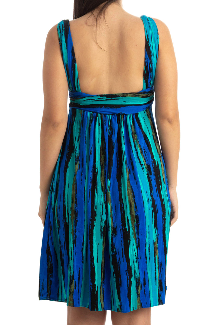 Vestido Carmen Marc Valvo azul, vista posterior – ClosetRehab