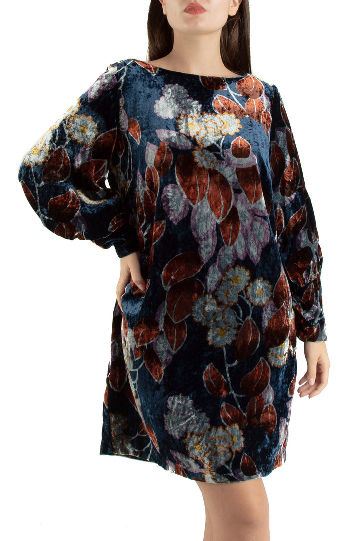 Vestido Ann Taylor azul, vista frontal – ClosetRehab