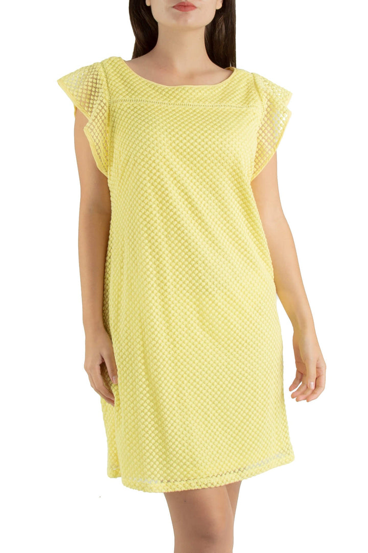 Vestido Adrianna Papell amarillo, vista frontal – ClosetRehab