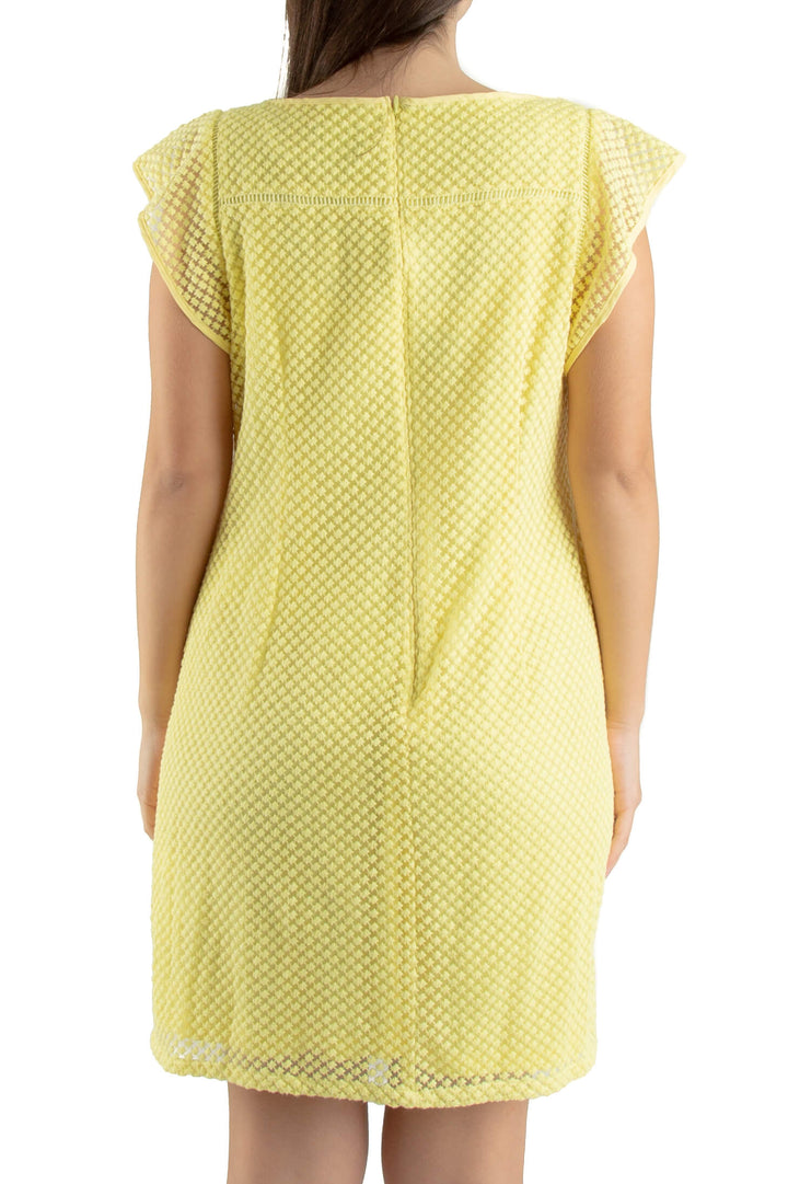 Vestido Adrianna Papell amarillo, vista posterior – ClosetRehab