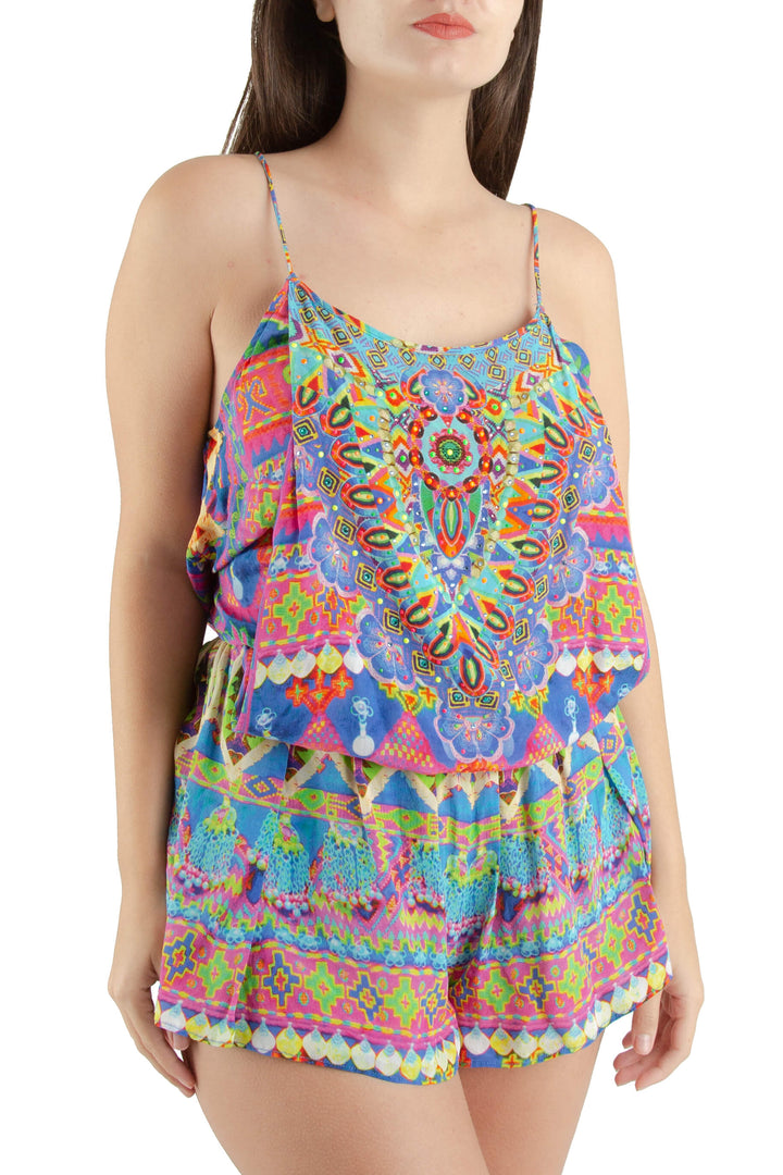 Short Camilla azul y rosa, vista frontal – ClosetRehab