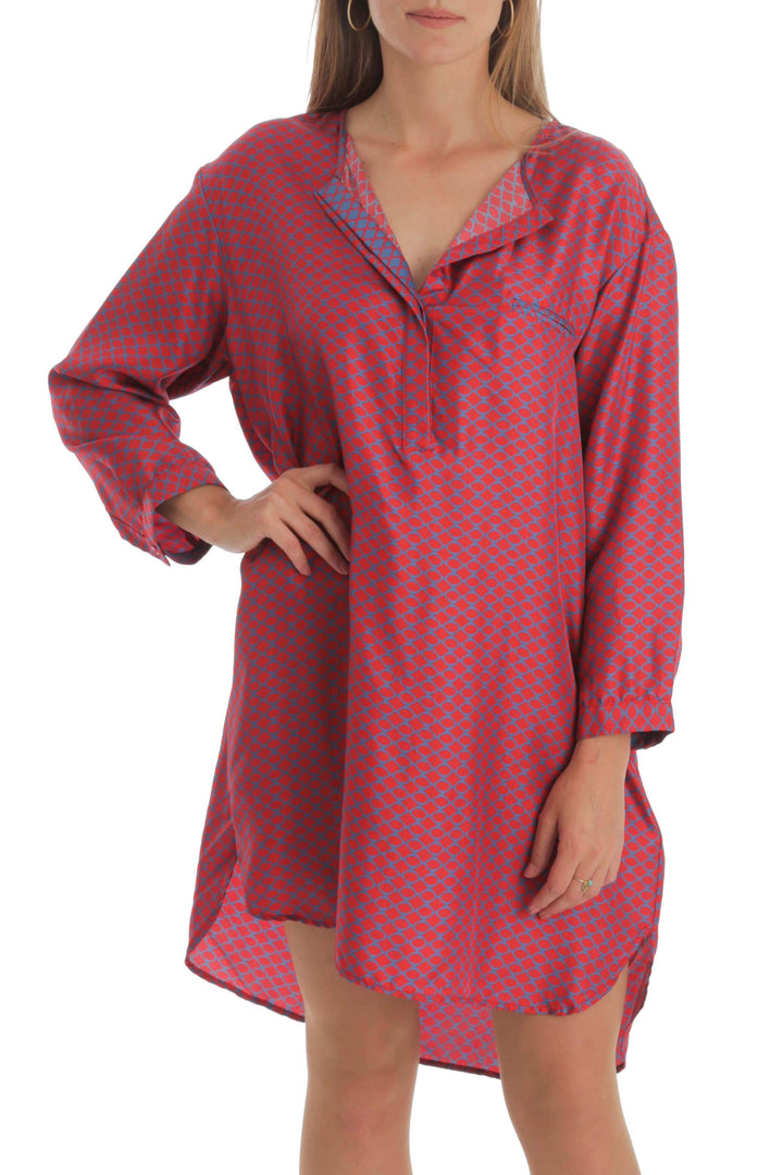 Vestido Ambrosi rojo, vista frontal – ClosetRehab