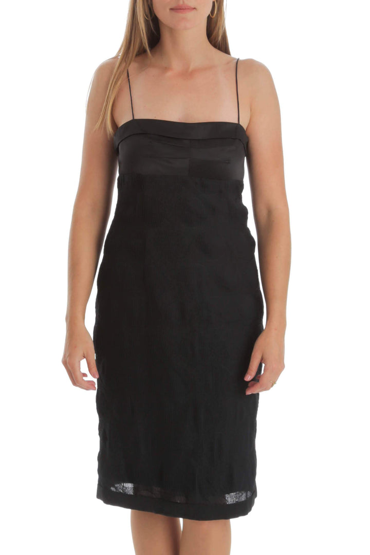 Vestido BOSS Hugo Boss negro, vista frontal – ClosetRehab