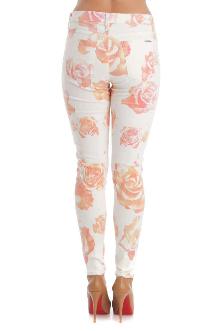 Jeans Hudson blanco y estampado, vista posterior – ClosetRehab