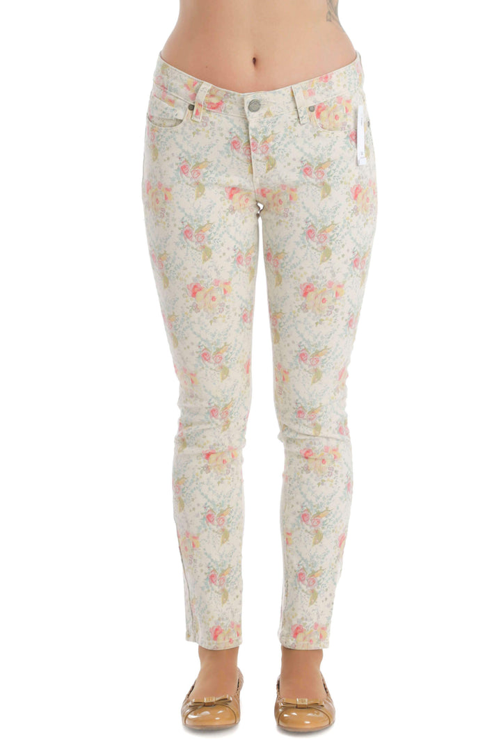 Jeans Paige beige y estampado, vista frontal – ClosetRehab