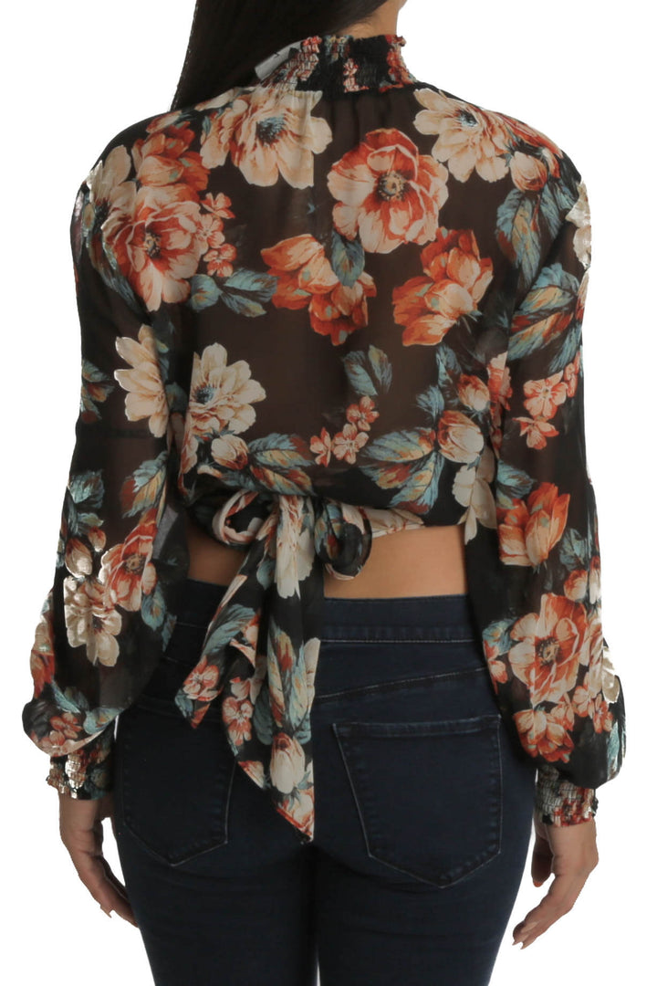 Blusa Nicholas estampado y negro, vista posterior – ClosetRehab