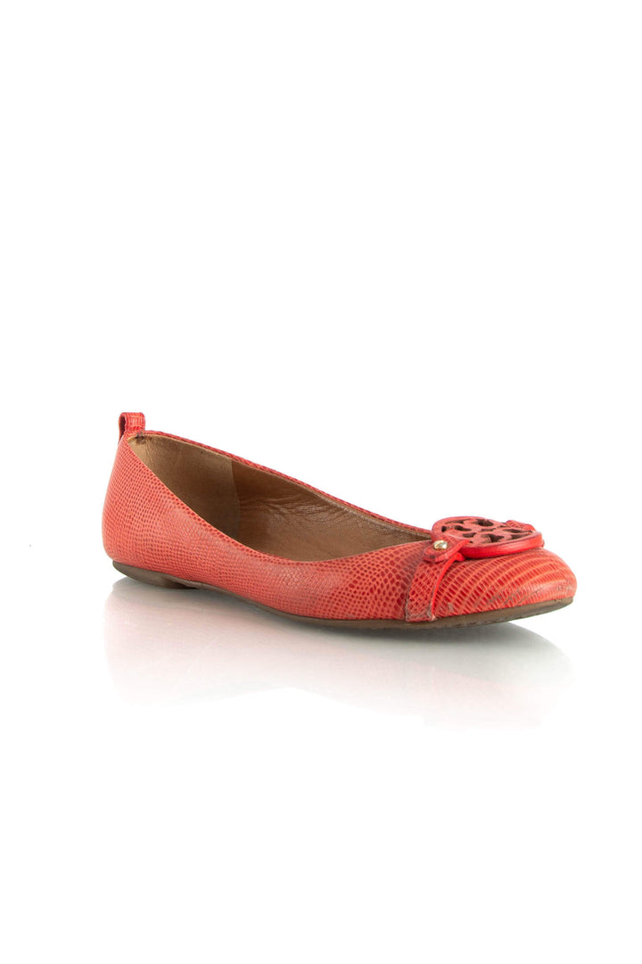 Zapato Tory Burch naranja, vista posterior – ClosetRehab