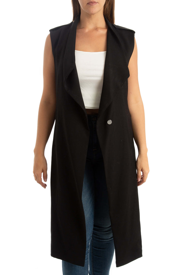 Abrigo Soia & Kyo negro, vista frontal – ClosetRehab