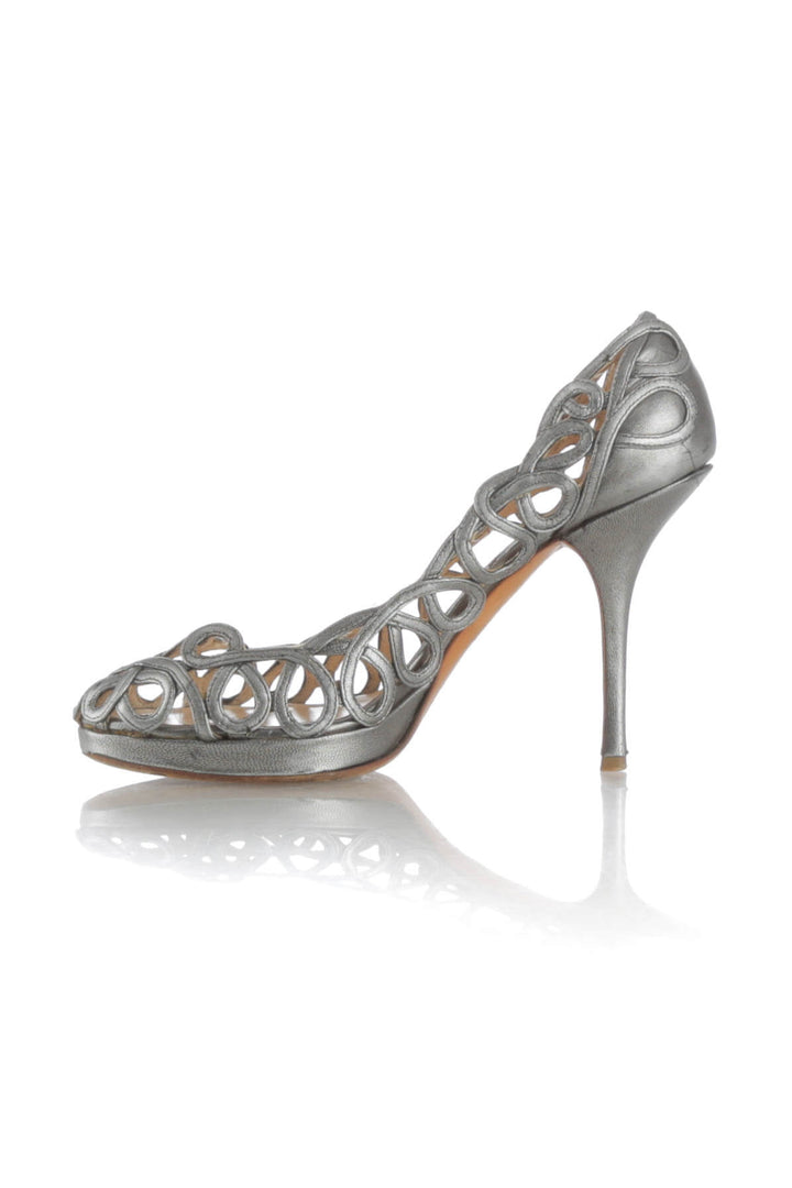 Zapato Prada gris, vista lateral – ClosetRehab
