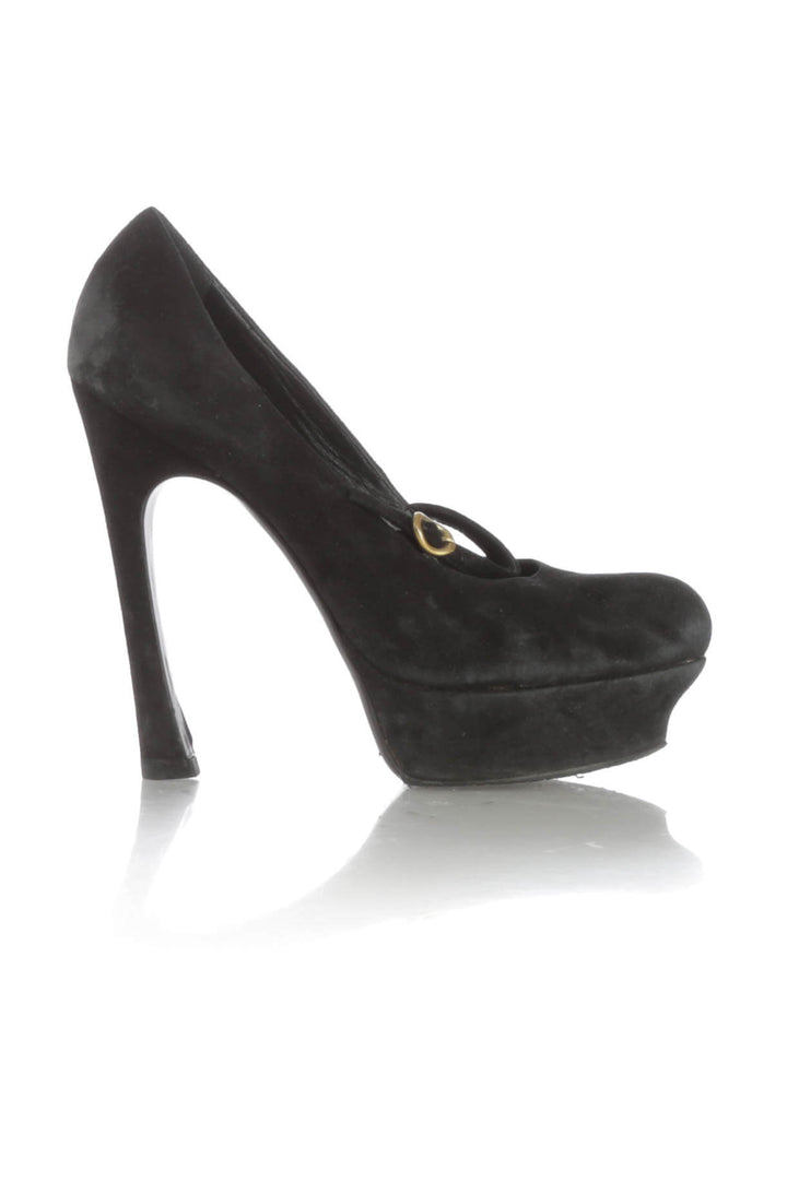 Zapato Yves Saint Laurent negro, vista frontal – ClosetRehab