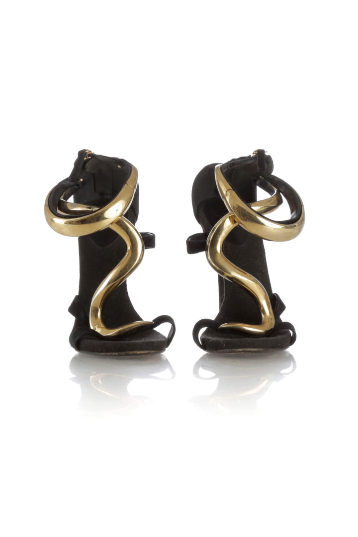Sandalias Giuseppe Zanotti negro talla 8 USA, suela, detalle de catálogo preloved | ClosetRehab