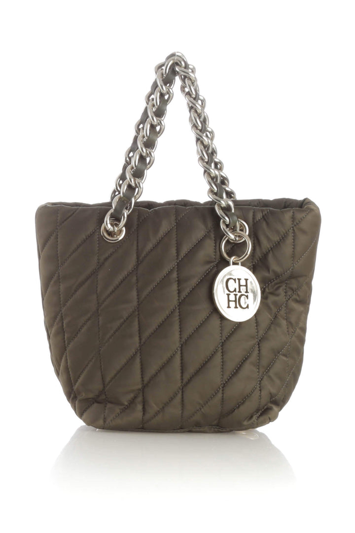 Bolsa Carolina Herrera verde, vista frontal – ClosetRehab
