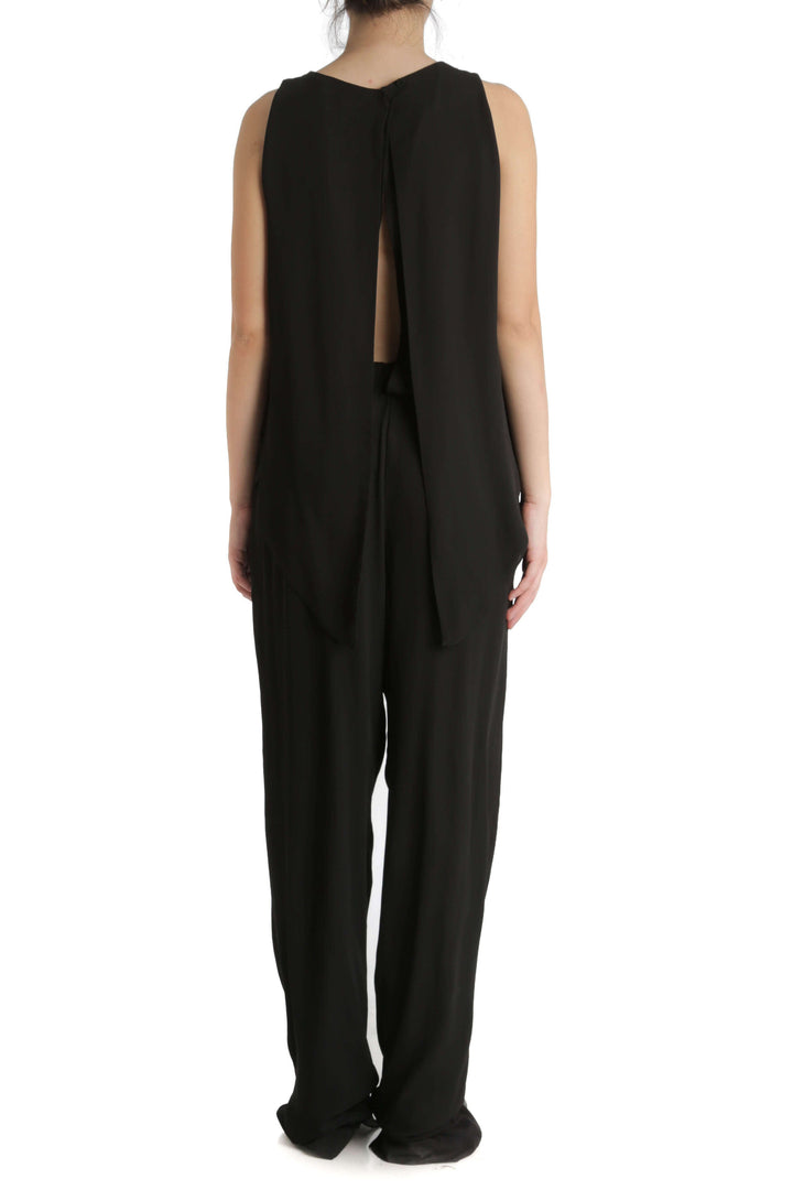 Jumpsuit BCBG Maxazria negro, vista posterior – ClosetRehab