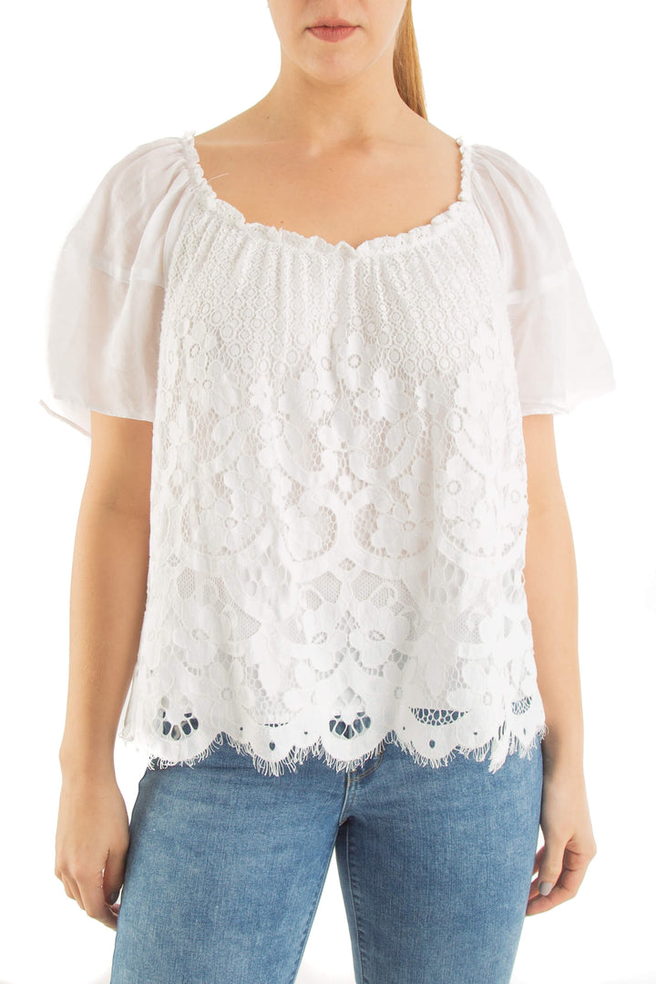 Blusa Moulinette Soeurs blanco, vista frontal – ClosetRehab