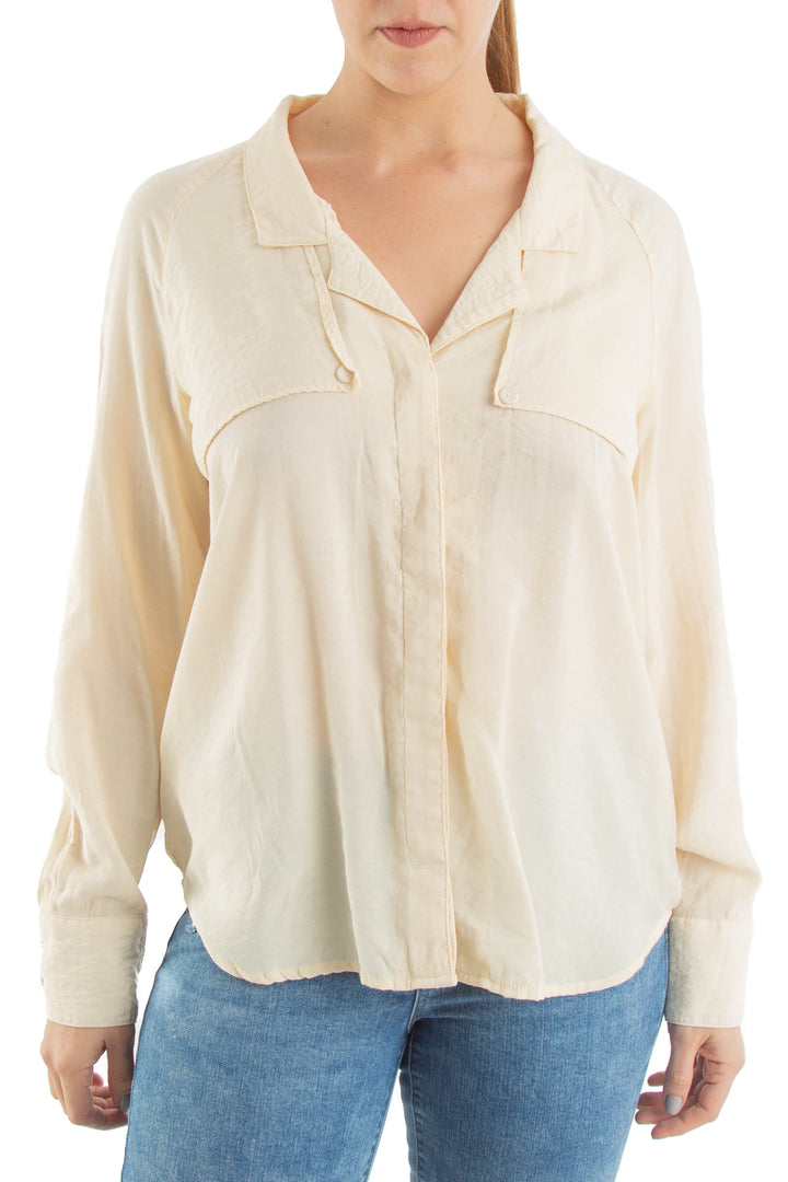 Blusa Mango beige, vista frontal – ClosetRehab