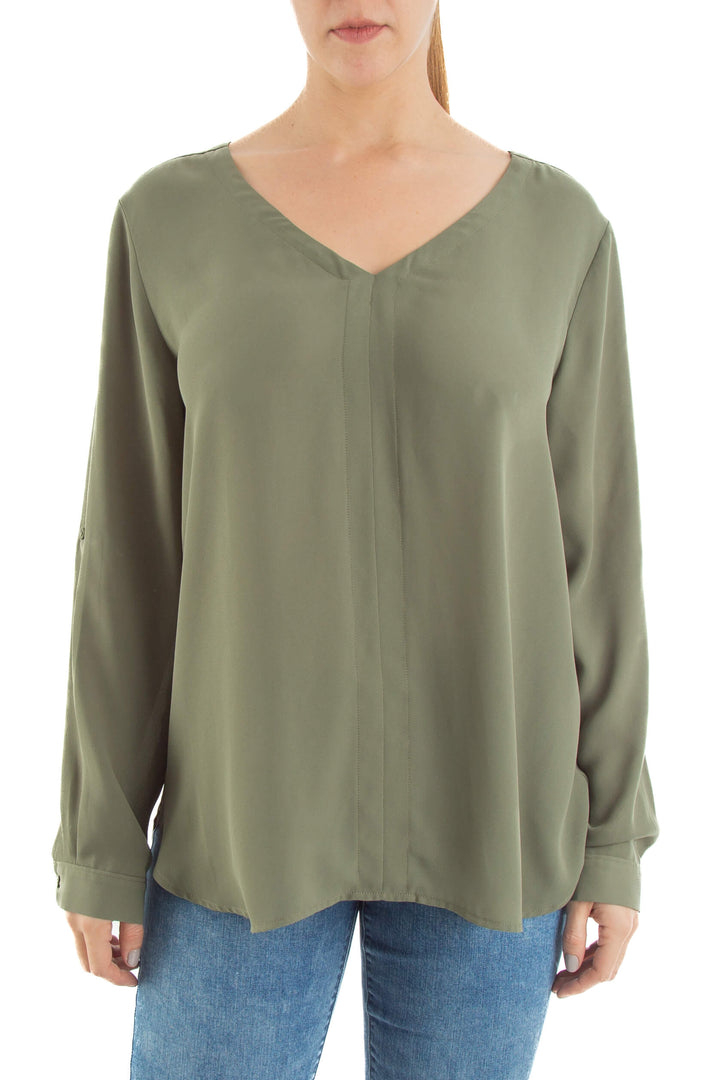 Blusa Loft verde, vista frontal – ClosetRehab