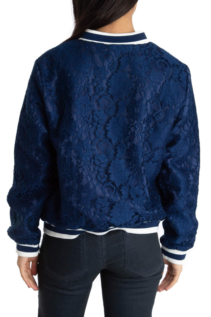 Chamarra English Factory azul, vista posterior – ClosetRehab