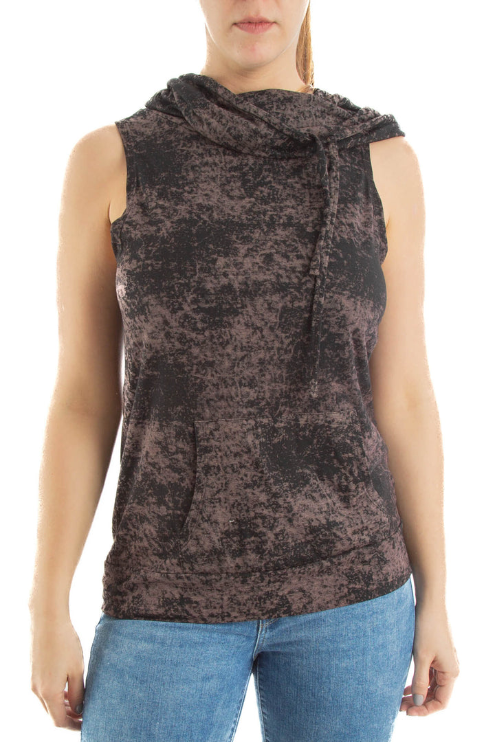 Blusa Threads 4 Thought café y negro, vista frontal – ClosetRehab