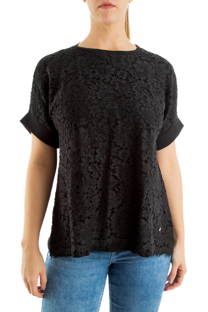 Blusa Carolina Herrera negro, vista frontal – ClosetRehab