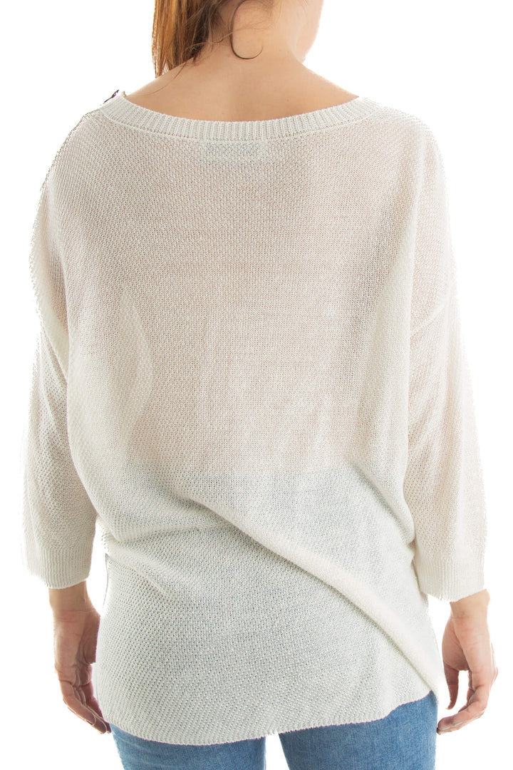 Suéter Ambrosi blanco, vista posterior – ClosetRehab