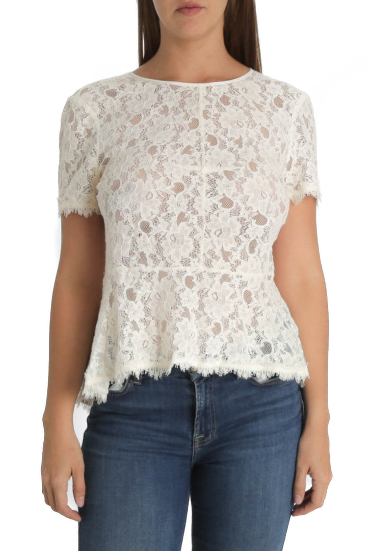 Blusa BCBG Maxazria blanco, vista frontal – ClosetRehab