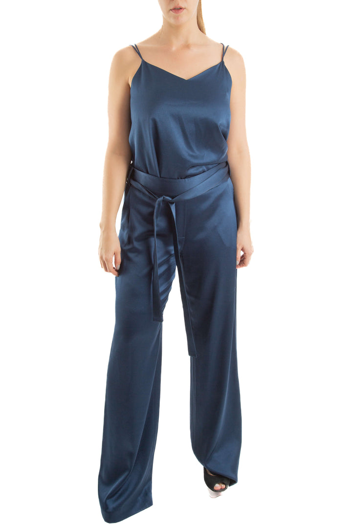 Vestido Halston azul, vista frontal – ClosetRehab