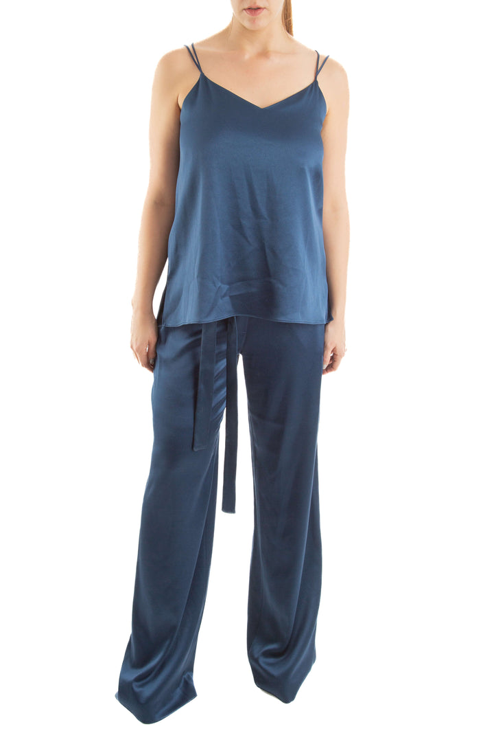 Vestido Halston azul, vista lateral – ClosetRehab