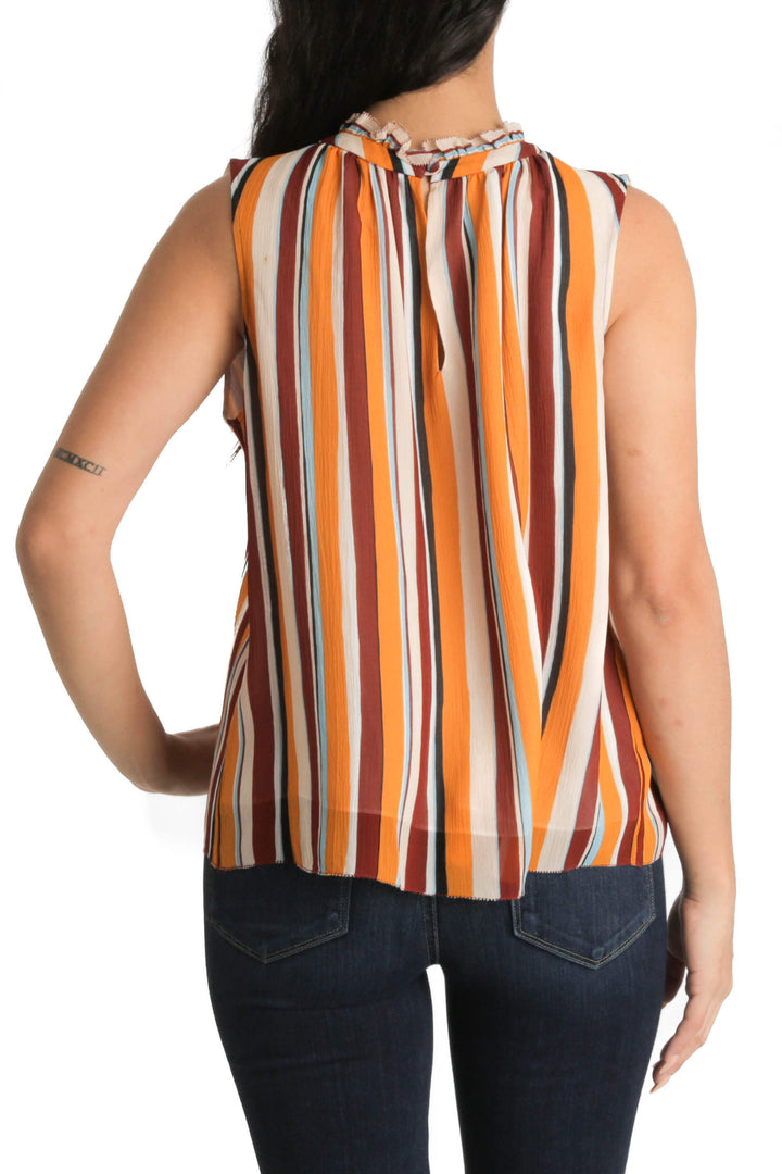 Blusa Frame estampado y naranja, vista posterior – ClosetRehab