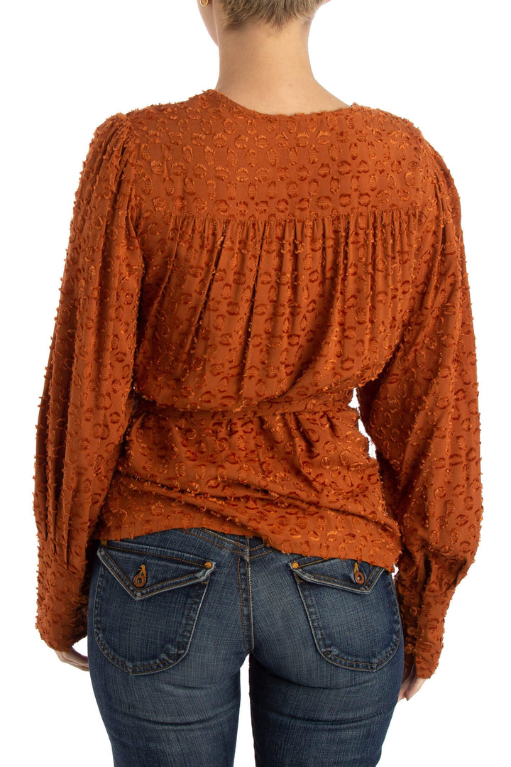 Blusa BCBG Maxazria naranja, vista posterior – ClosetRehab