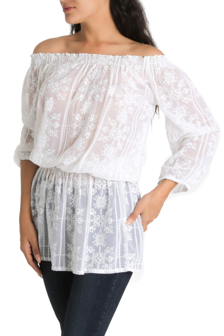Blusa Melissa Odabash blanco, vista frontal – ClosetRehab