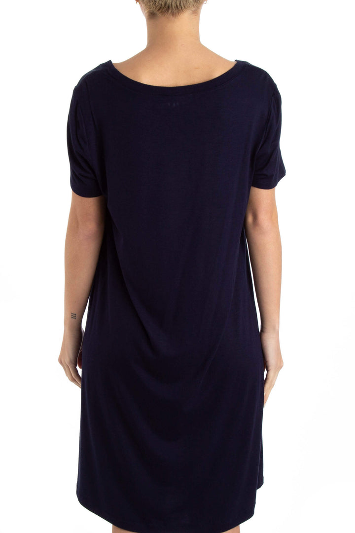 Vestido Neiman Marcus azul, vista posterior – ClosetRehab