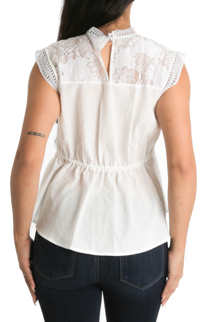 Blusa Laundry By Shelli Segal blanco, vista posterior – ClosetRehab