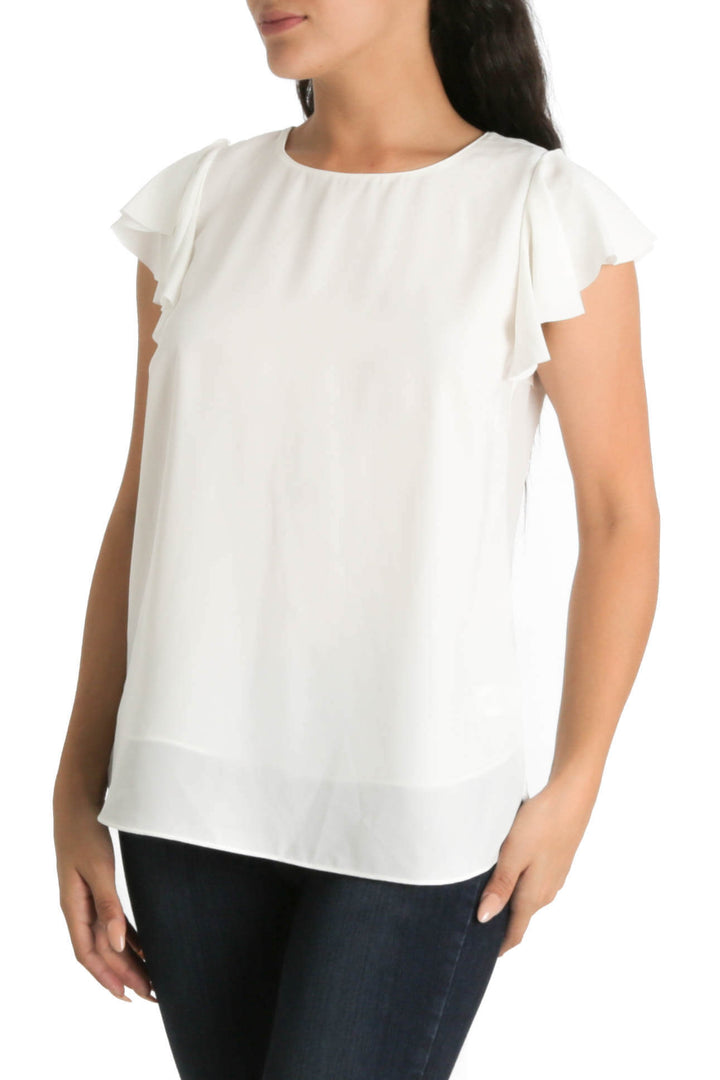 Blusa Tahari blanco, vista frontal – ClosetRehab