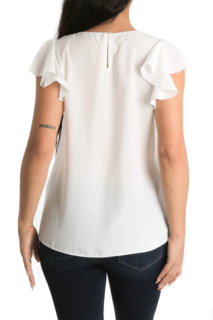 Blusa Tahari blanco, vista posterior – ClosetRehab
