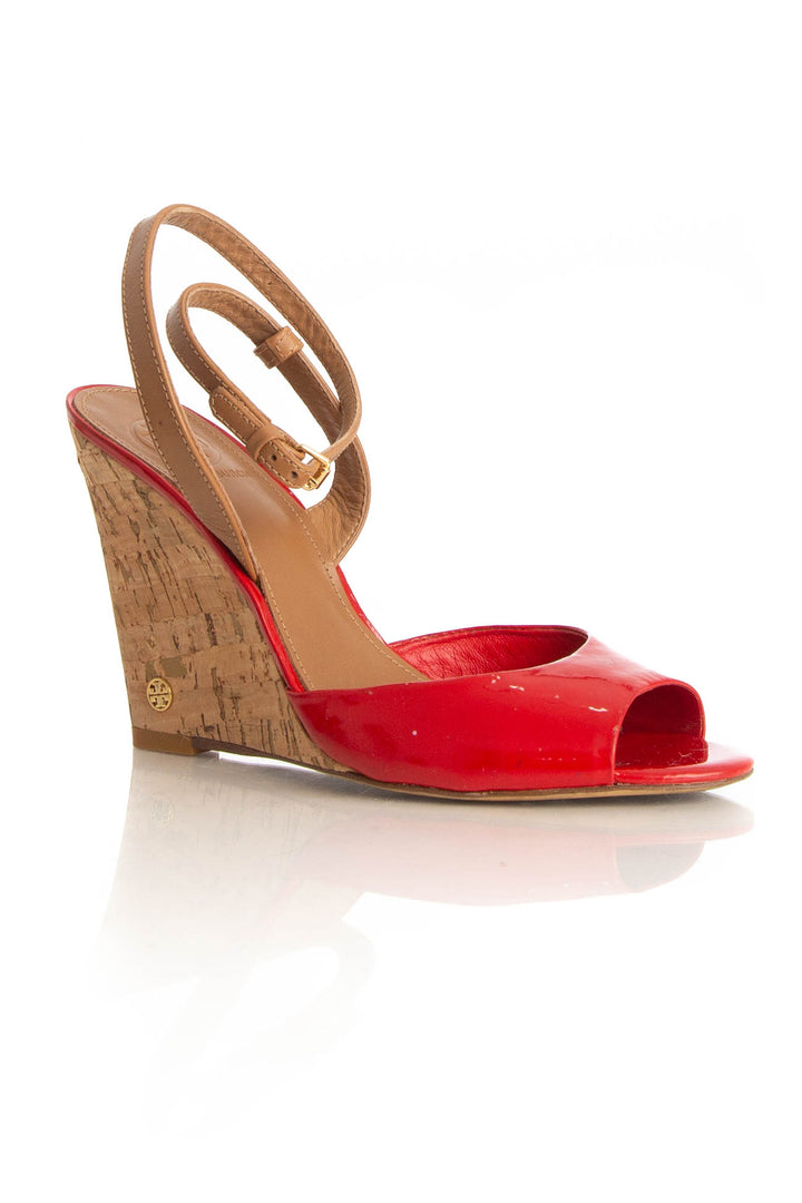 Zapato Tory Burch rojo, vista posterior – ClosetRehab