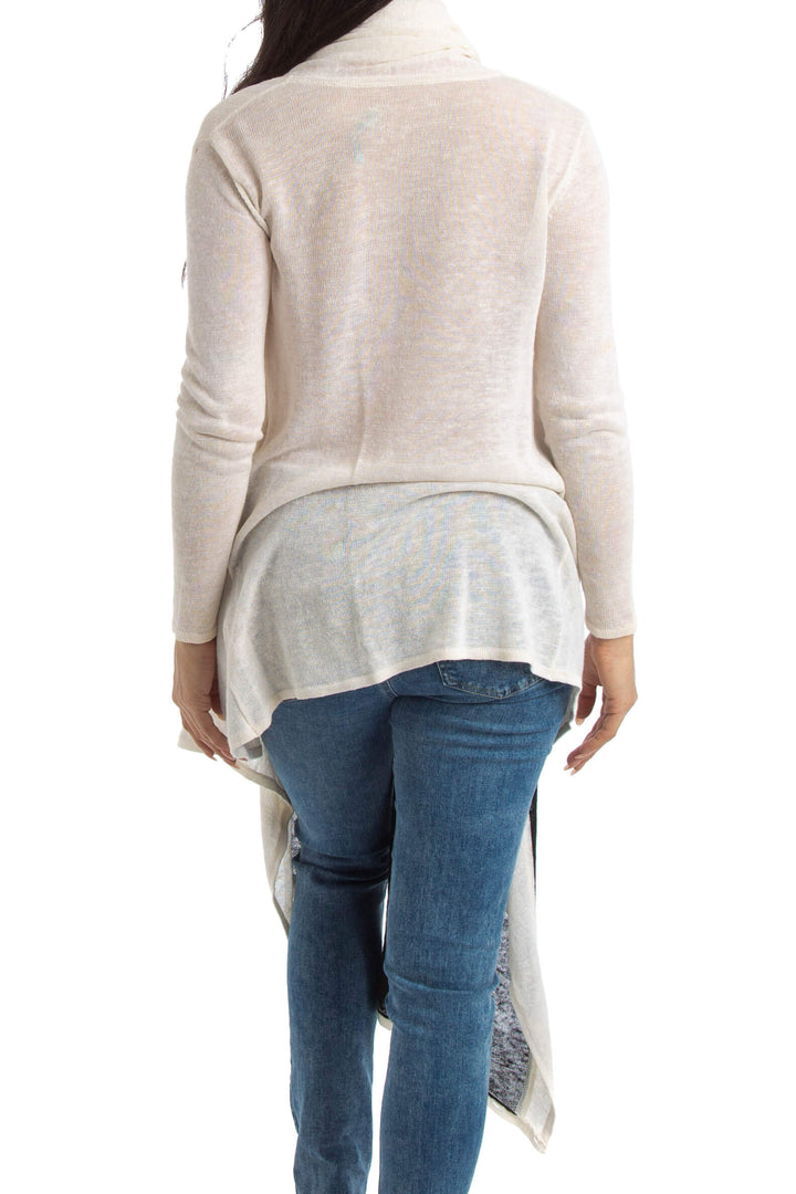 Suéter Alice + Olivia blanco y negro, vista posterior – ClosetRehab