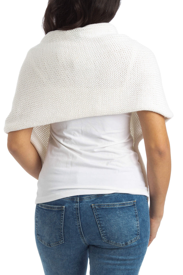 Abrigo Pure Handknit blanco, vista posterior – ClosetRehab