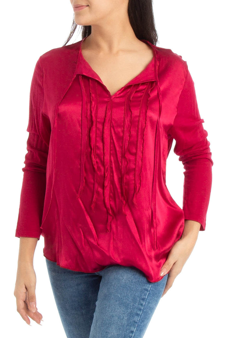 Blusa Ambrosi rojo, vista frontal – ClosetRehab