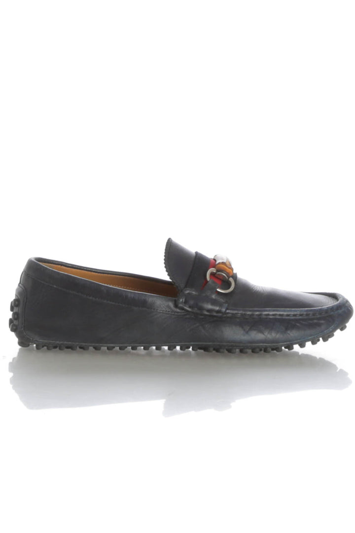 Zapato Gucci azul, vista frontal – ClosetRehab