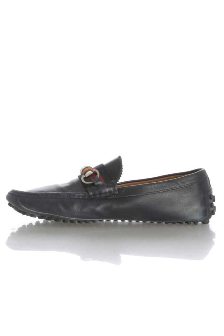 Zapato Gucci azul, vista lateral – ClosetRehab