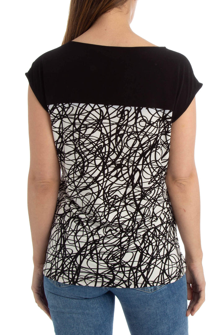 Blusa Calvin Klein estampado y negro, vista posterior – ClosetRehab