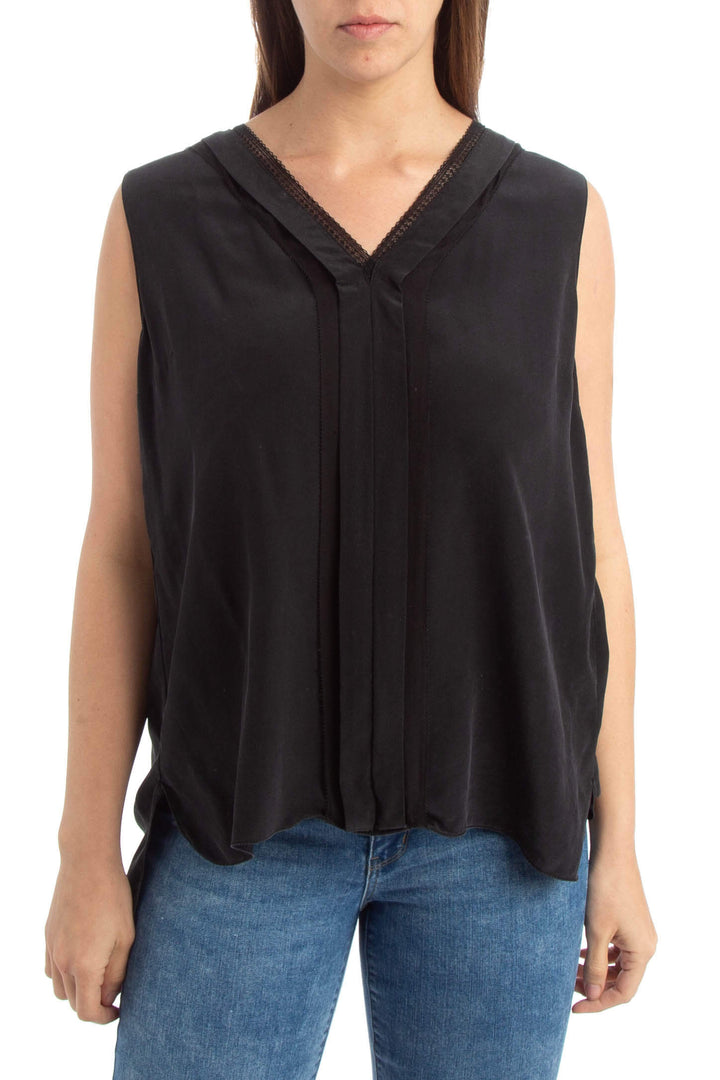 Blusa Elie Tahari negro, vista frontal – ClosetRehab