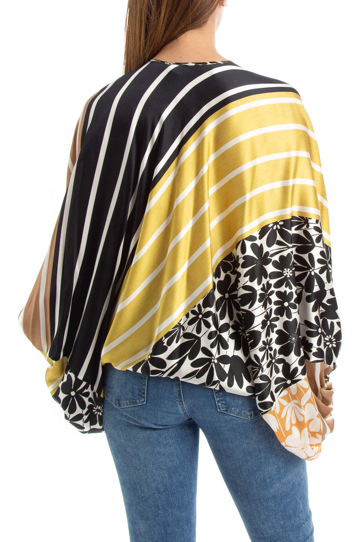 Blusa Silvia Tcherassi dorado y estampado, vista posterior – ClosetRehab